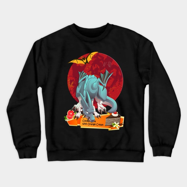 The Azure Dragon under the Red Moon Crewneck Sweatshirt by black8elise